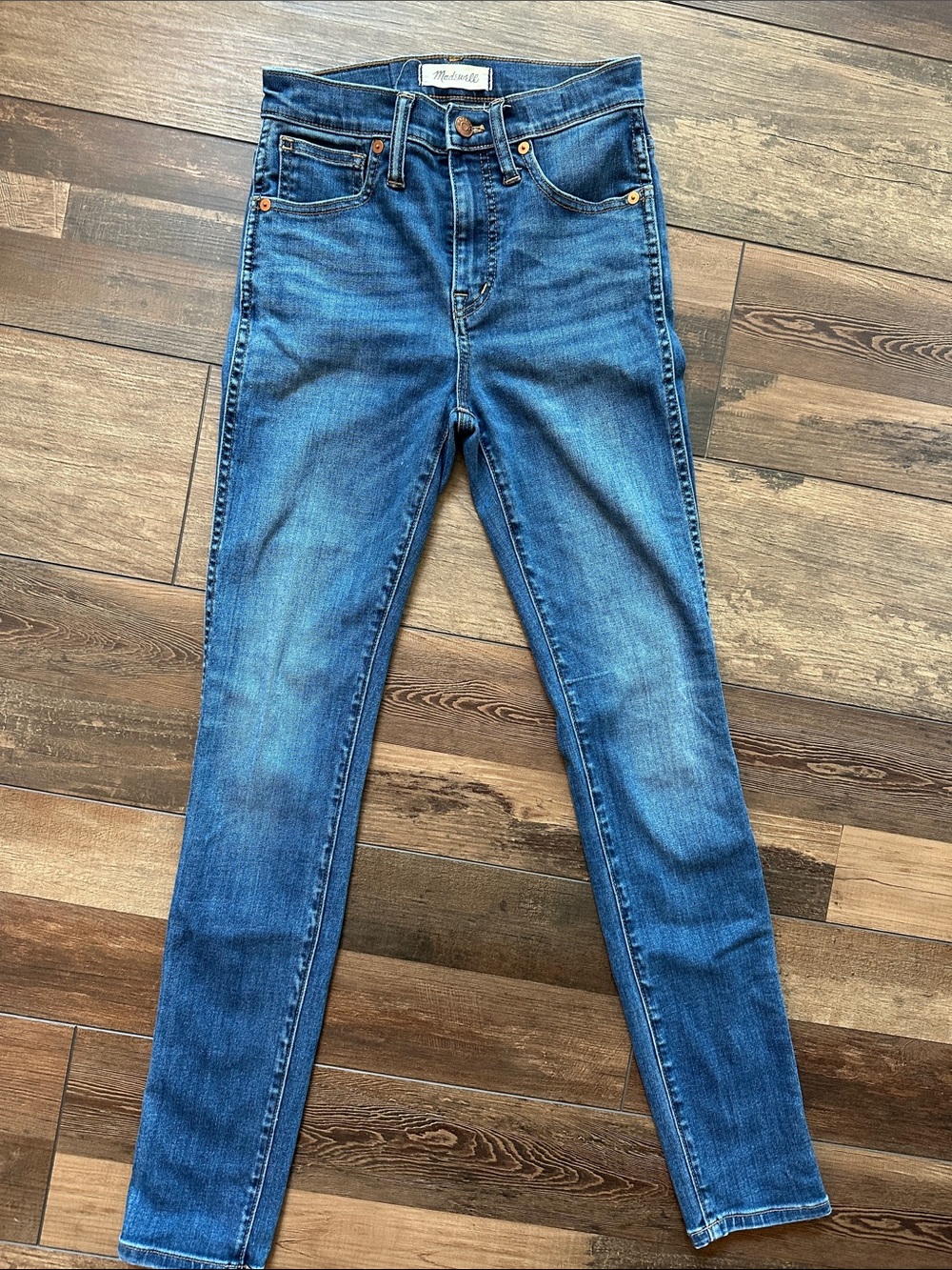 Madewell High-Rise Skinny Jeans in Classic Blue Wash